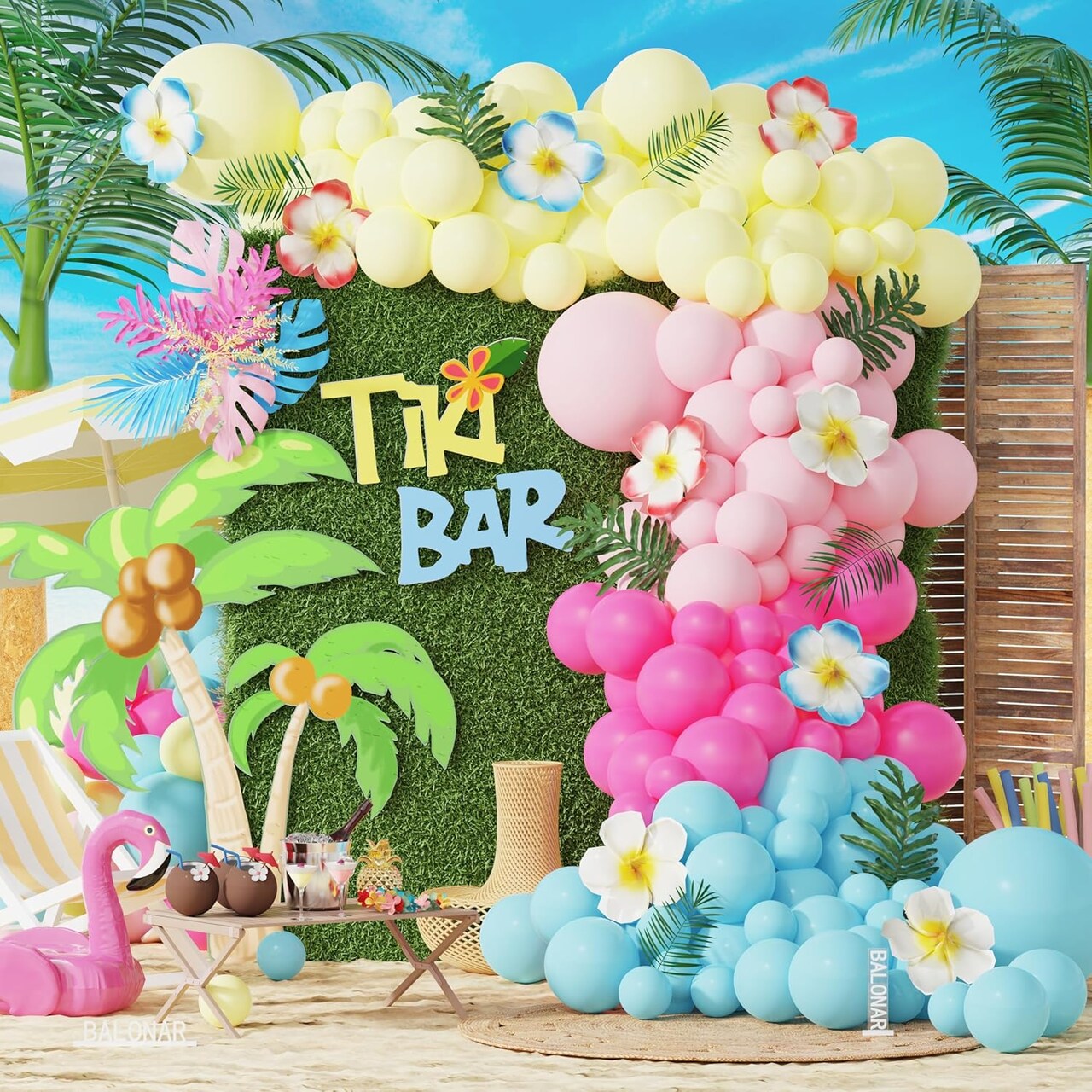 Tropical Summer Beach Party Balloon Decorations(Colorful)0.1 x 0.1 x 0.1 inches